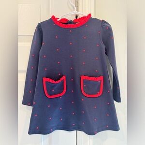 2t girls blue and red polka dot Beaufort bonnet company dress.  Good condition.